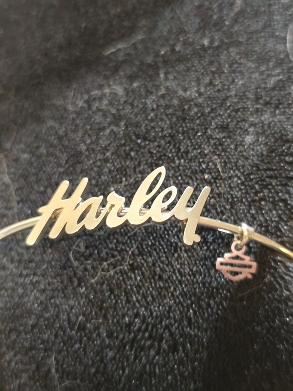 Harley Davidson Womens Silver Bangle Bracelet Slide Adjustable NEW