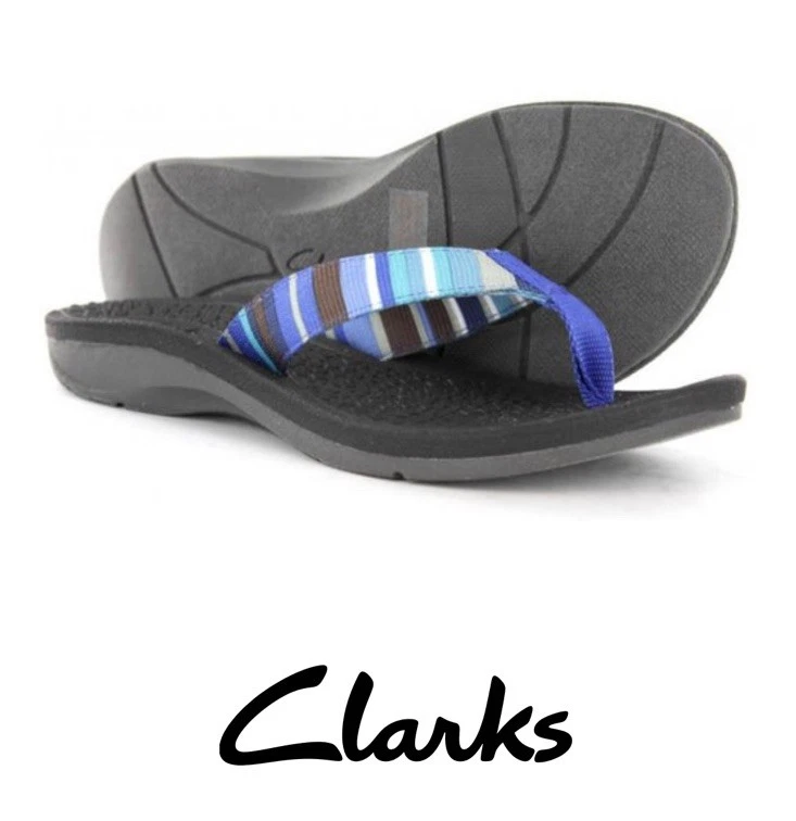 Sandali infradito Clarks donna Tate M a righe colorati con perizoma taglia 9M