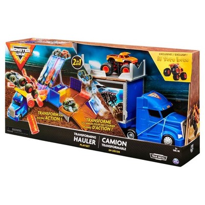 MONSTER JAM 2-IN-1 TRANSFORMING HAULER & RAMP JUMP PLAYSET WITH EL TORO LOCO