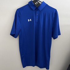 Under Armour Team Tech Polo Blue Medium NWT