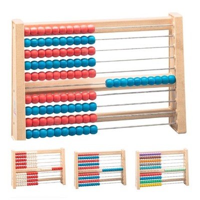 Wissner 100 Perlen Abakus Zählrahmen KS1 KS2 Mathe - Rot/Weiß Rot/Blau Multi