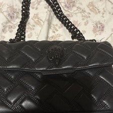Kurt Geiger Kensington Black Quilted Flap Sho...