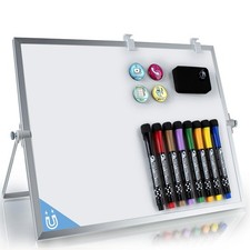12x16 Magnetic Dry Erase Whiteboard   Double-Sided Desktop Board with Stand, ...