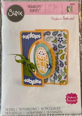 NEW Sizzix SCALLOP OVAL CARD Flip-It s 18 Metal Die Cuts Cutting Paper Crafts