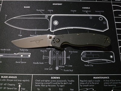 Ontario Rat II Linerlock Black Folding AUS-8 Stainless Satin Pocket Knife
