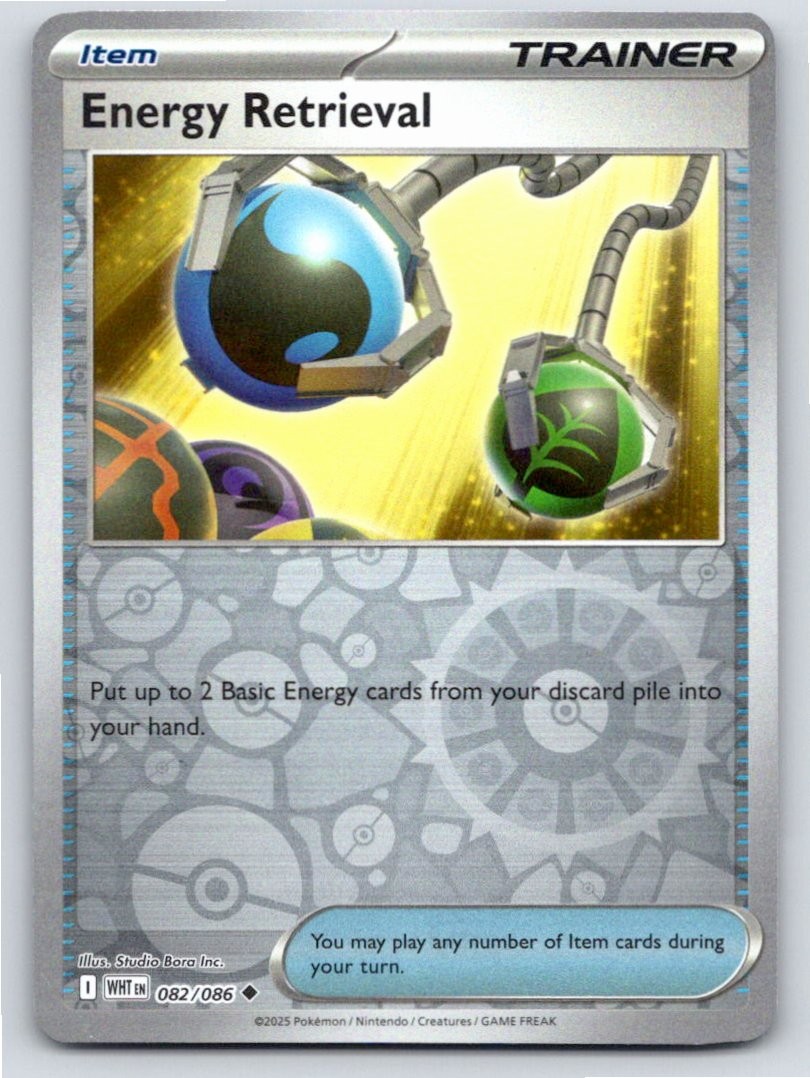 POKEMON ENERGY RETRIEVAL WHITE FLARE 082/086 REVERSE HOLO NM A47280 FREE S&H