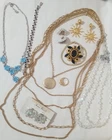 Vintage Estate Jewelry Lot All Higher End Costume Items Locket-Ring-Rhinestones+