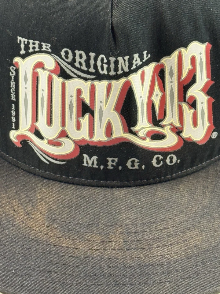 Sombrero de camionero Lucky 13 malla negra adulto Snapback ajustable Y2K ropa de calle Foto 3 de 4