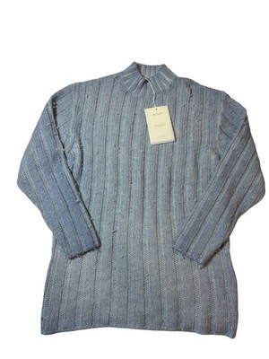 Our Legacy Funnel Neck Sweater Ice Blue Nep Knit Wool Blend Size 48 NWT
