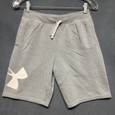 Under Armour Sweat Shorts Kids Large Label Youth Performance Pockets Stretchy