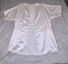 Vintage California Dynasty Blush Pink Satin Wrap Robe Medium USA