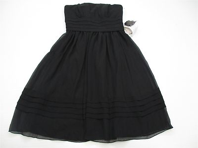 DAVID'S BRIDAL Prom Black Dress Size Strapless A-line Black