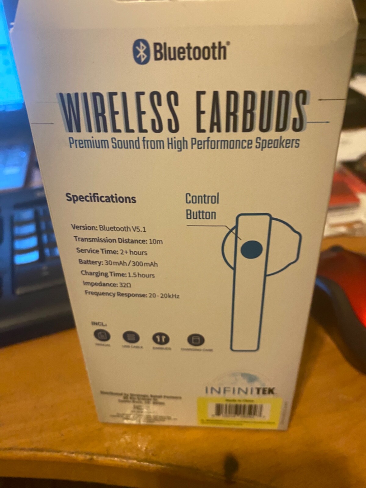 True Wireless Earbuds by InfiniTEK Version V5.1 New in Box w/ Manual