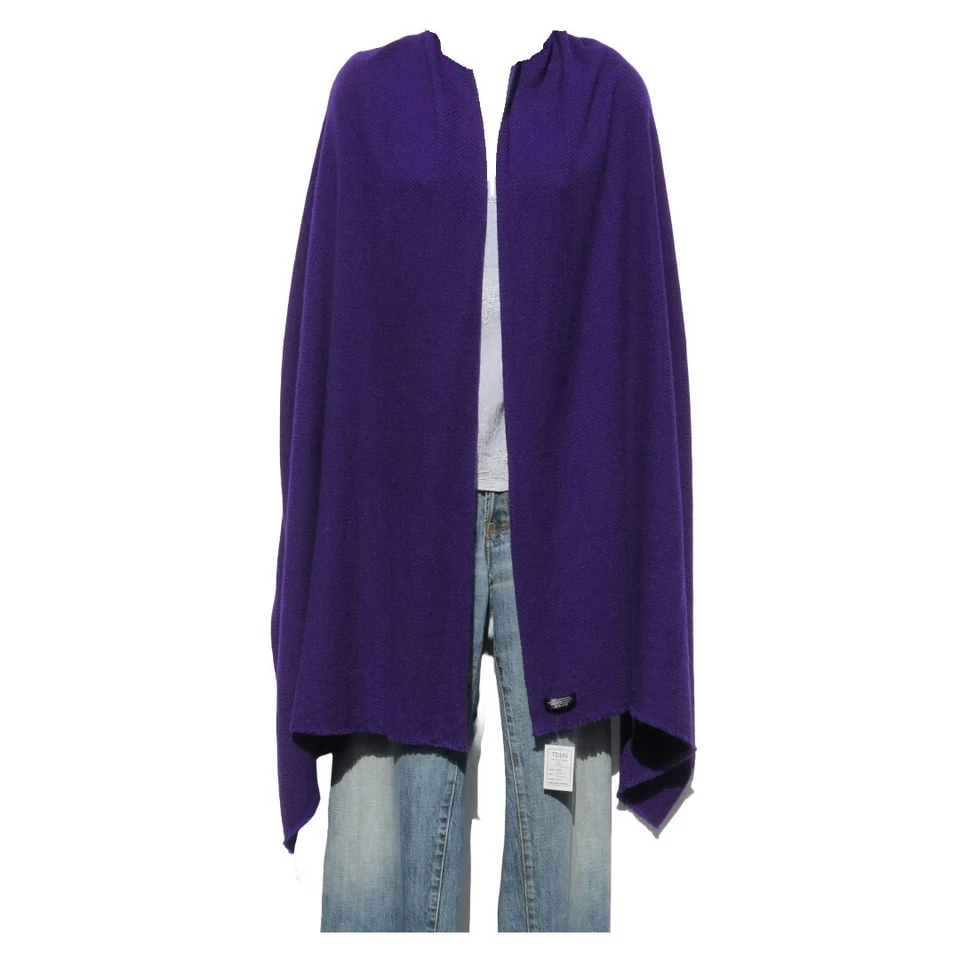 Cachemira | Mantón/Envoltura | 2 capas | Telar a mano | Nepal | Mini espiga | Púrpura Foto 2 de 4