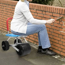 Garden Cart Rolling Stool Work Seat Gardening Helper Adjustable 360° Wheel 150kg