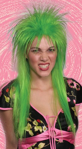 80'S PUNK LONG ROCKER SPIKY EMO COSTUME WIG HEAVY METAL GLAM POISON DEF LEPPARD