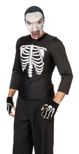 Skelett Kostüm Herren Hemd mit Aufdruck Horror-Kostüm Halloween Fasching KK - Bild 1 von 9