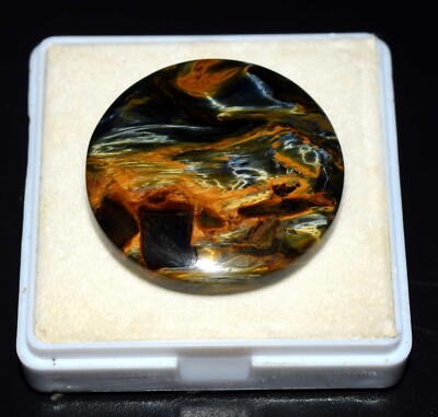World Rare Top Fire Round Pietersite, Natural Pietersite Round Cabochon 68.00 Ct