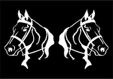 Gaited Horse Head Decals Mirrored Image Set vinyl car truck trailer sticker