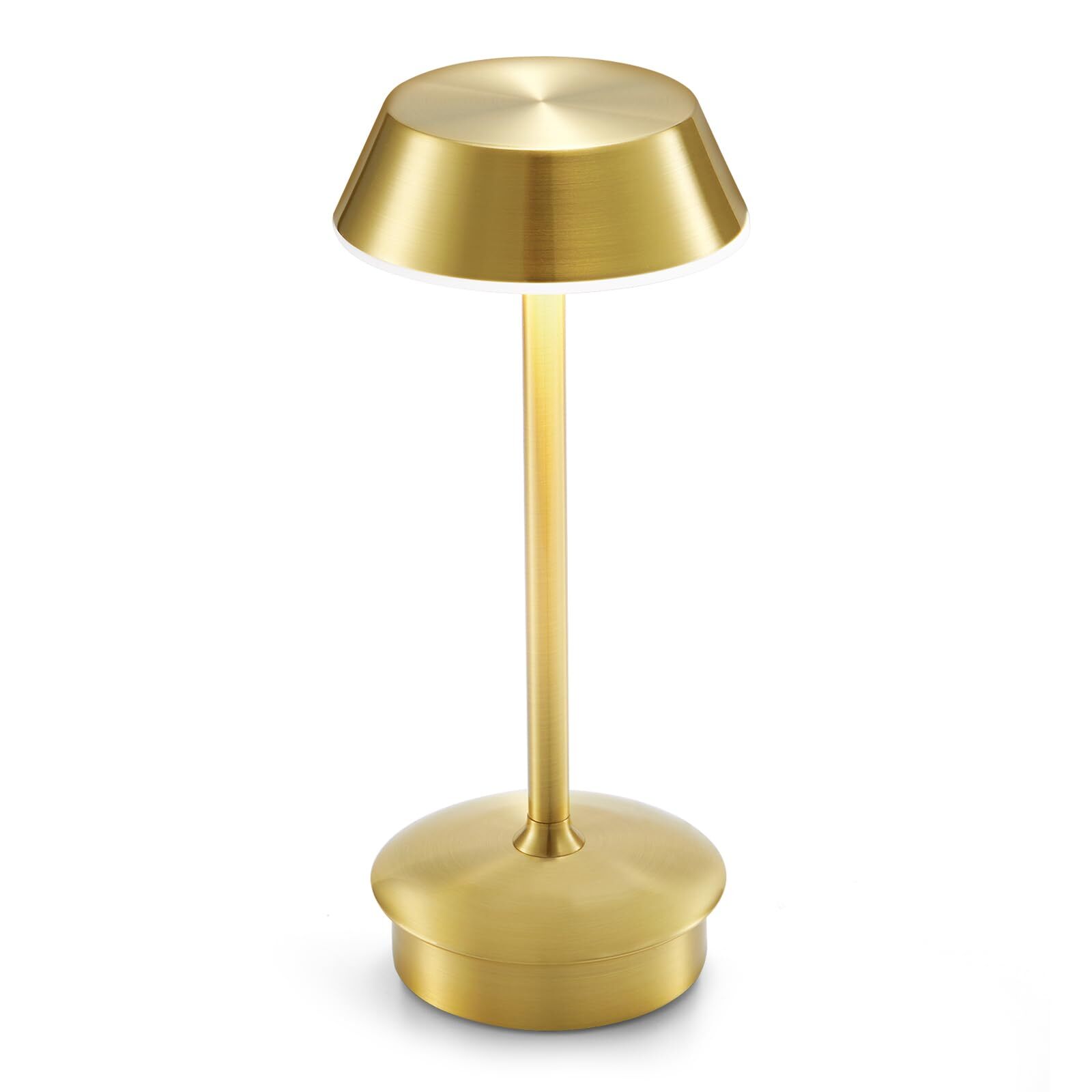 Small Cordless Table Lamp, Gold Battery Operated Lamp for Restaurant Dinner T...