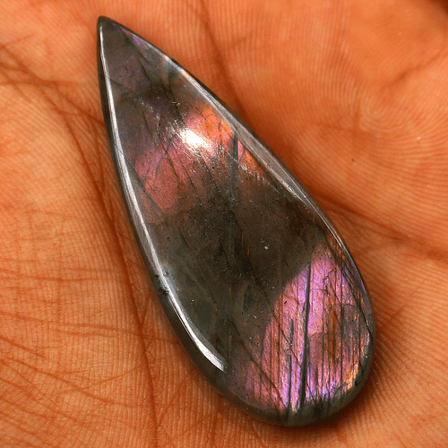 3 Pcs Natural Labradorite Multi Purple Fire 33-53mm Cabochon Loose Gemstones Lot - Picture 4 of 10