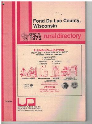 1975 Fond du Lac County Wisconsin Rural Directory