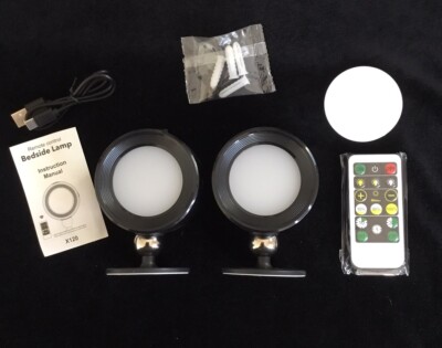 Lightbiz LED Wall Mounted Lights 2 Pcs w Remote Wall Sconces 3000mAh Rechargable