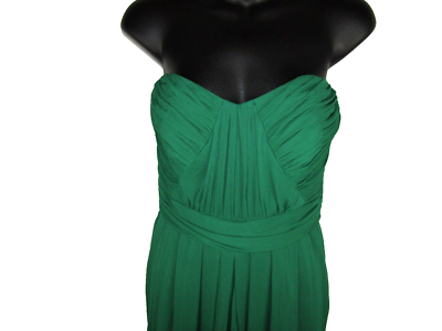 Badgley Mischka Green Flora Strapless Chiffon Gown Maxi Dress Size 2  Sweetheart | eBay