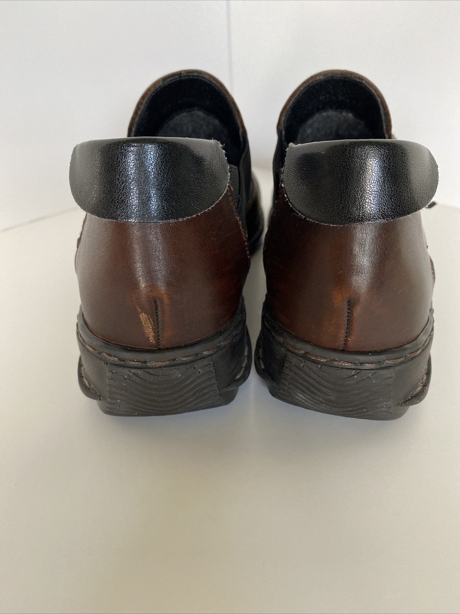 Womens Shoes Slip On Brown With Black Loafer Rieker Leather  display picture 2