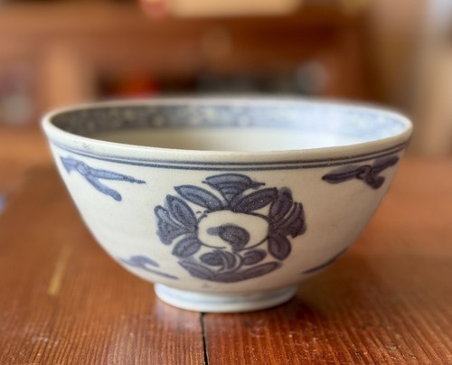 Antique Chinese Blue And White Porcelain Bowl - Ming Dynasty
