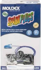 Disposable/Reusable Corded 33dB Earplug, Assorted Color Metal Detectable, 100...