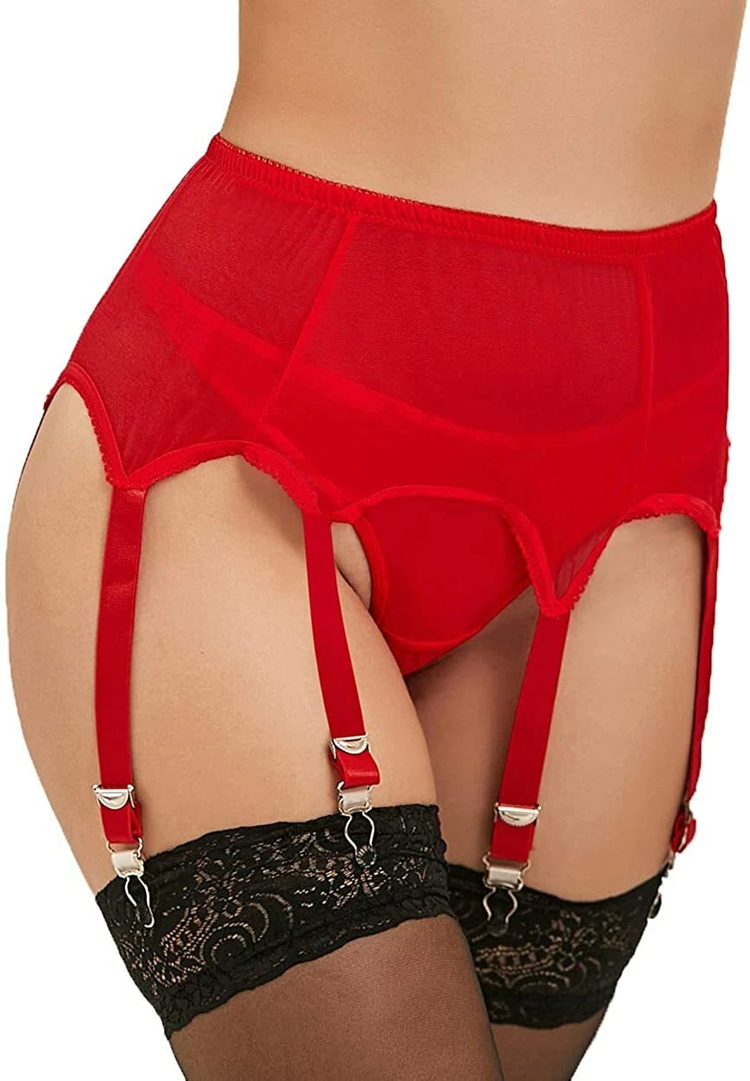 Plus Size Garter Belt Lace Suspender Belt Big Size with 6 Straps