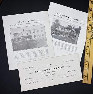 RARE- 3 Travel Brochures - Locust Cottage Prattsville NY Catskill Mountains 1910