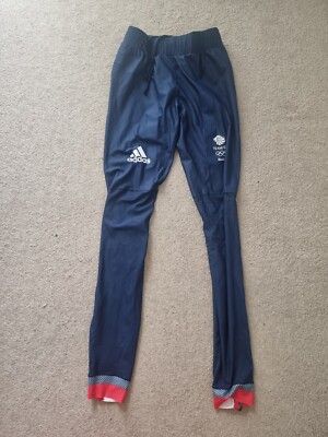 Adidas Team GB Olympics Rio 2016 Long Tights Women's Small Indigo Blue  Running UK