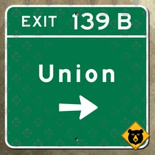New Jersey parkway exit 139B Union highway road sign garden 16x16