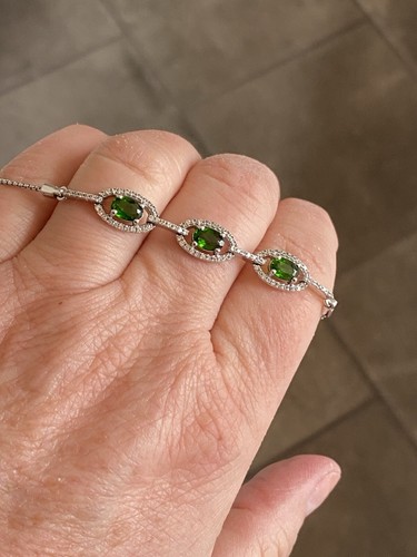 Victoria Wieck Sterling Silver Chrome Diopside & Zircon Adjustable Bracelet - Picture 7 of 12
