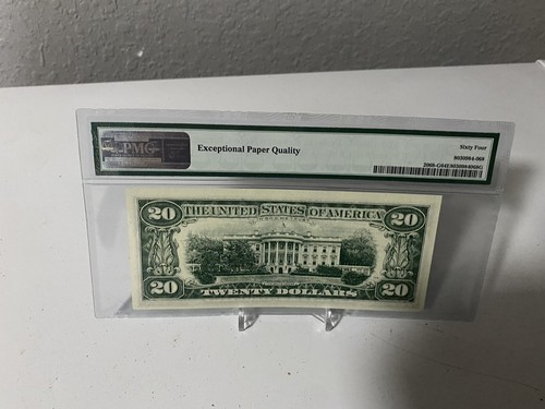 1969 A $20 FEDERAL RESERVE NOTE CHICAGO FR.2068-G GB BLOCK PMG CHOICE UNC 64 EPQ - Picture 4 of 6