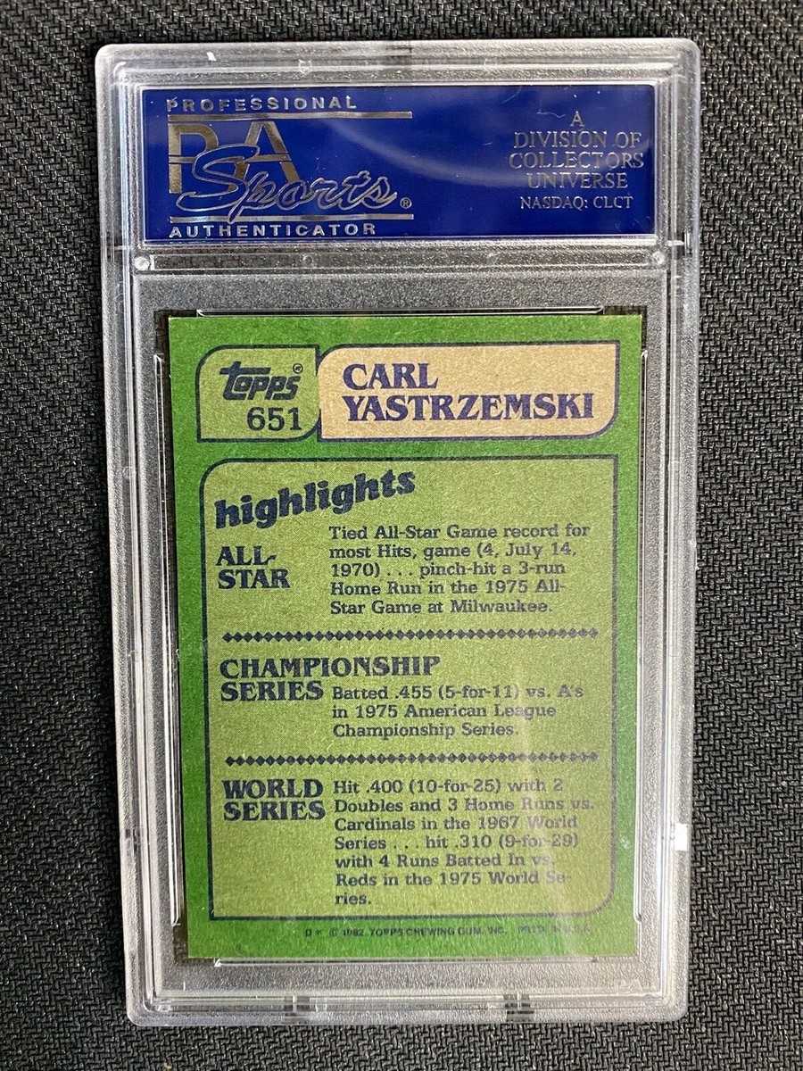 1982 Topps #651 Carl Yastrzemski Card Graded PSA 8 | eBay