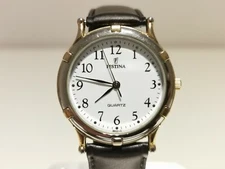 VINTAGE BEAUTIFUL CLASSIC TWO TONE MEN'S ALL STEEL QUARTZ  WATCH  "FESTINA" 8600