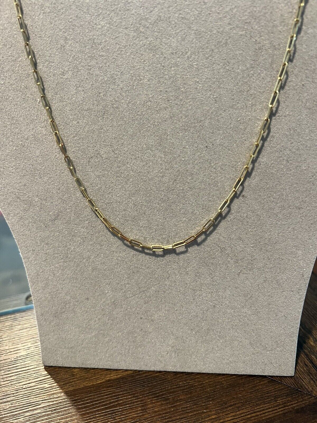 Vintage 14 K Gold Paper Clip  Link 20” Necklace - image 1