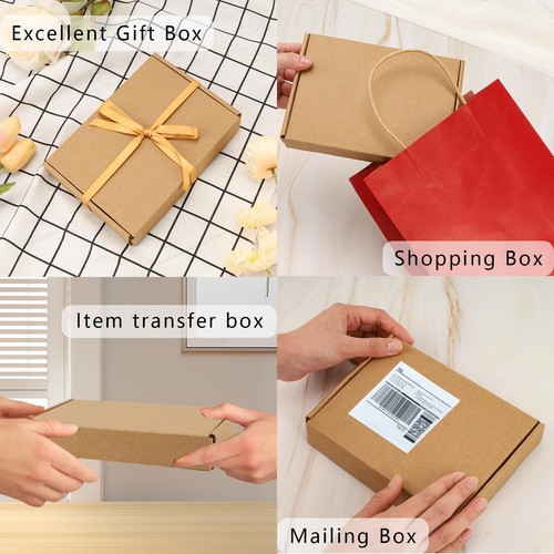 BIOBROWN 7x5x1" Small Shipping Boxes 50 Pack, Corrugated Cardboard Mailer Box... - Picture 3 of 7