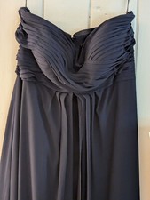Bill Levkoff Evening Dress Size 10 Navy Strapless Bridesmaid Gown Formal Prom