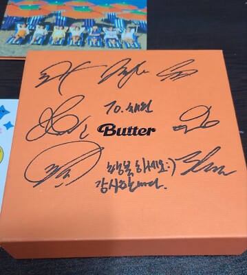 BTS BUTTER album Autographed Signed + V handwritten message KPOP