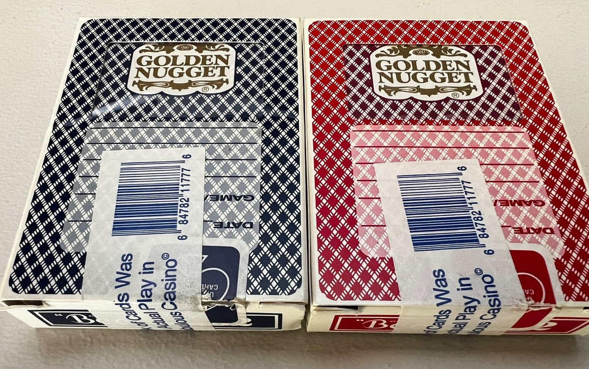 Vintage GOLDEN NUGGET Las Vegas Playing Cards. 1 Red & 1 Blue Deck