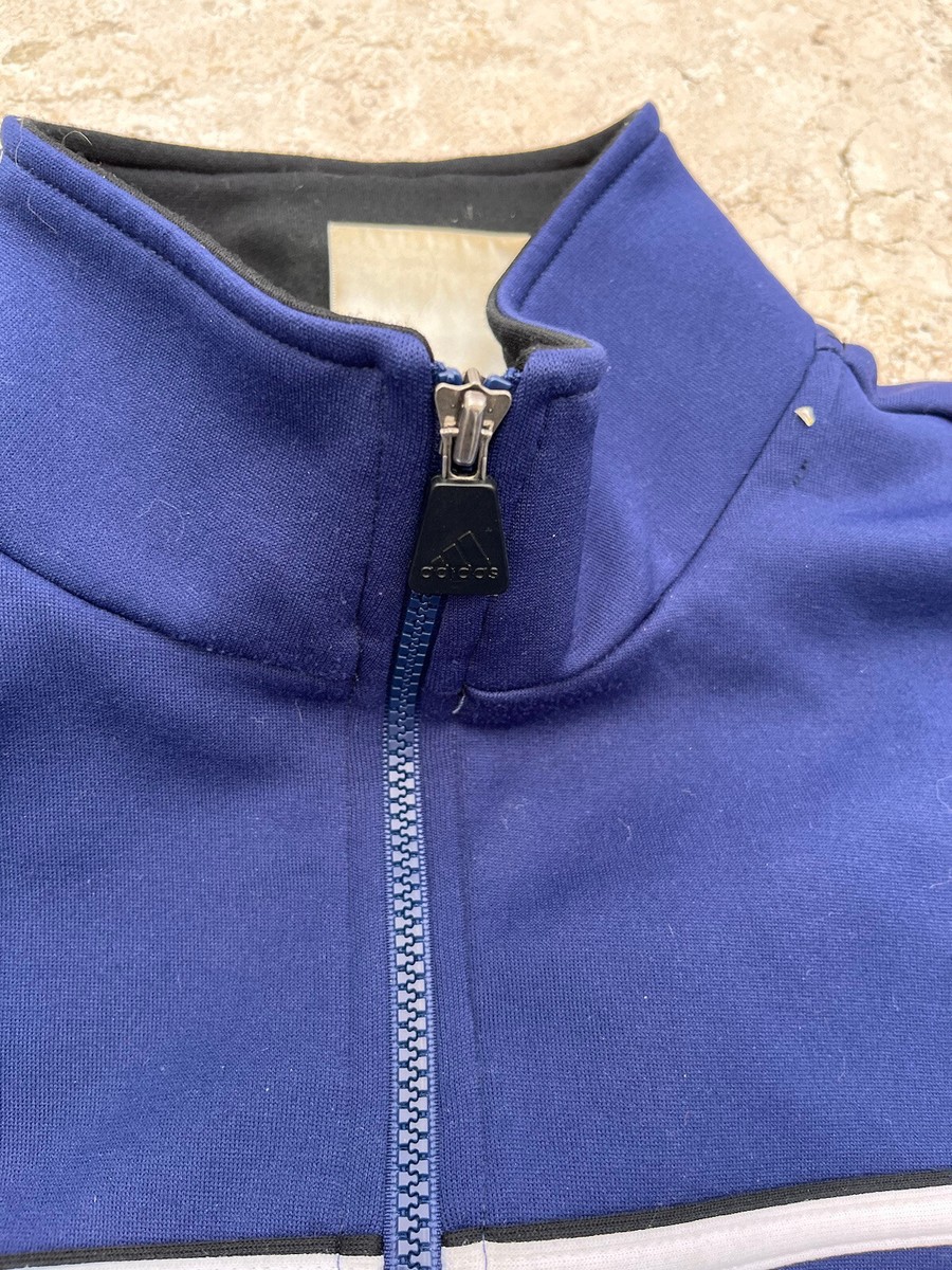 Vintage Adidas Full Zip Track Jacket. Blue & Black RN# 88387