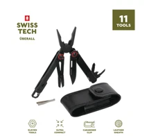 Swiss Tech Uberall 11-in-1 Folding Mini Multi-Tool Ultra Compact with Leather Sh