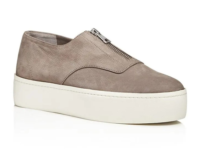 Vince Platform ZipFront Sneakers Gray NubuckLeath… - image 4