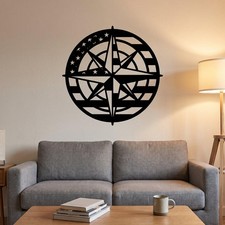 Star Arc Flag Compass Wall Decal Star Arc Flag Compass Wall Decal