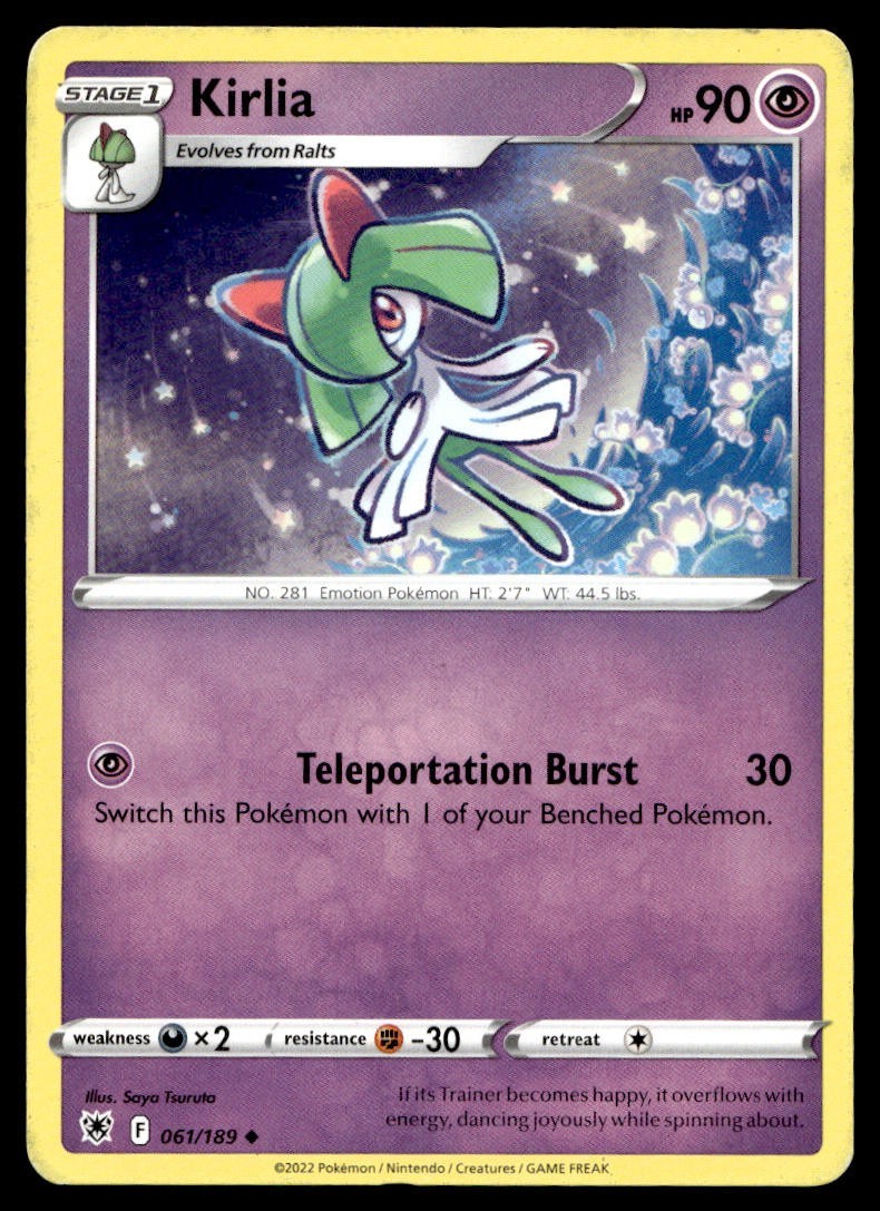 Kirlia 61/189 Pokemon Card Astral Radiance Uncommon 90 HP Lightly Played GT