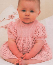 Vintage Handmade Baby Dress  Cardigan Set Pink Knit Lace, Special Occasion Out